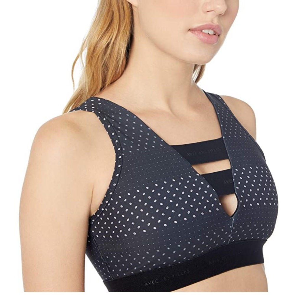 Avec Les Filles Cravate Dot V-Neck Sports Bra